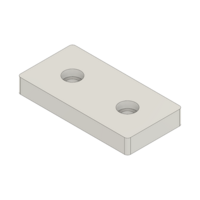 MODULAR SOLUTIONS FOOT & CASTER CONNECTING PLATE<BR>45MM X 90MM FLAT NO HOLES, SOLID ALUMINUM